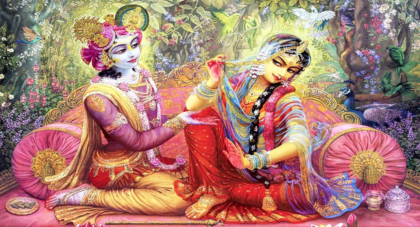 Radha Krishna having food